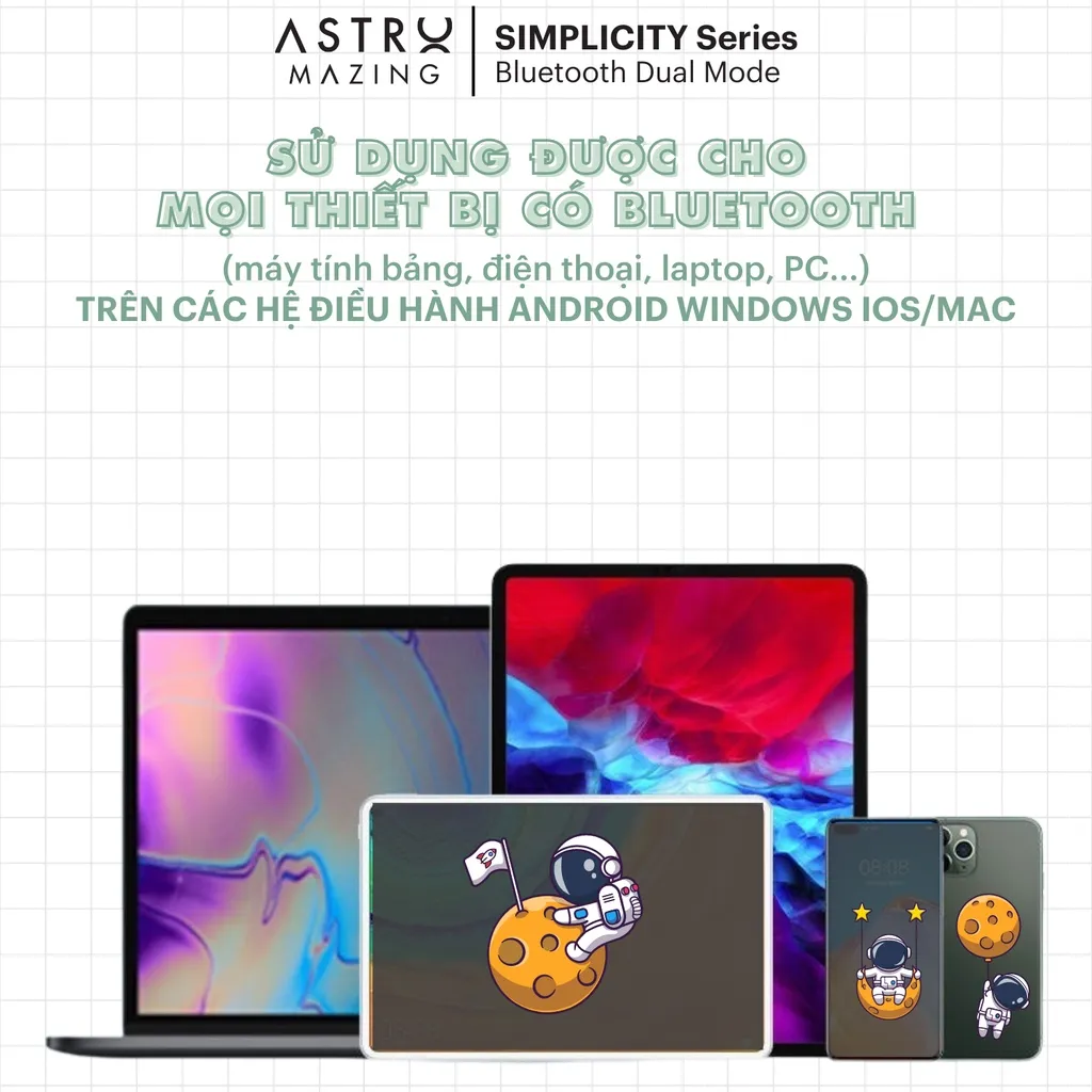 Ảnh Chuột Bluetooth không dây AstroMazing silent siêu êm cho iPad, Android, Laptop, Macbook 1