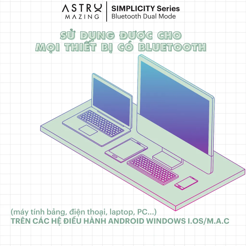 Ảnh Chuột Bluetooth không dây AstroMazing silent siêu êm cho iPad, Android, Laptop, Macbook 3
