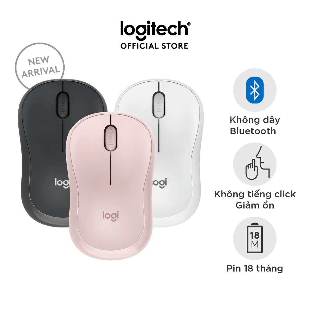 Ảnh Chuột Bluetooth Logitech M240 Silent - Không dây, Nhỏ gọn, Tương thích Windows, macOS, ChromeOS 1