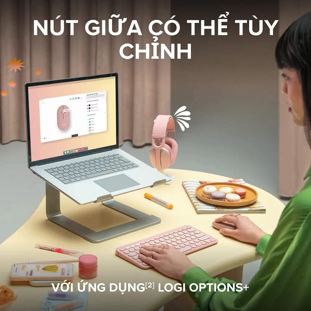 Ảnh Chuột Bluetooth Logitech M350s Pebble 2 Silent - Mỏng nhẹ, Nút tùy chỉnh, Easy-Switch, 4000DPI 3