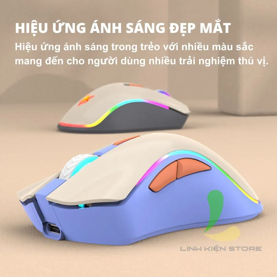 Ảnh Chuột chơi game không dây HOSAN XUNFOX XYH52 kết nối bluetooth kết hợp đèn led 7 màu đẹp mắt 1