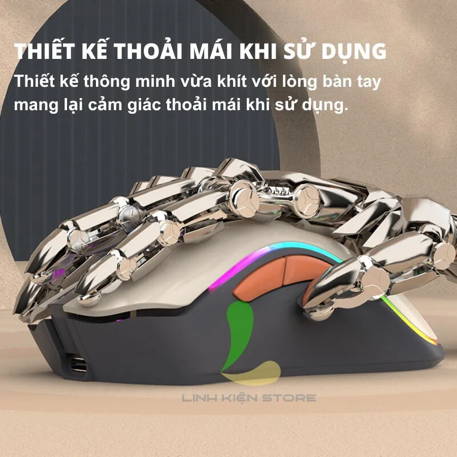 Ảnh Chuột chơi game không dây HOSAN XUNFOX XYH52 kết nối bluetooth kết hợp đèn led 7 màu đẹp mắt 3