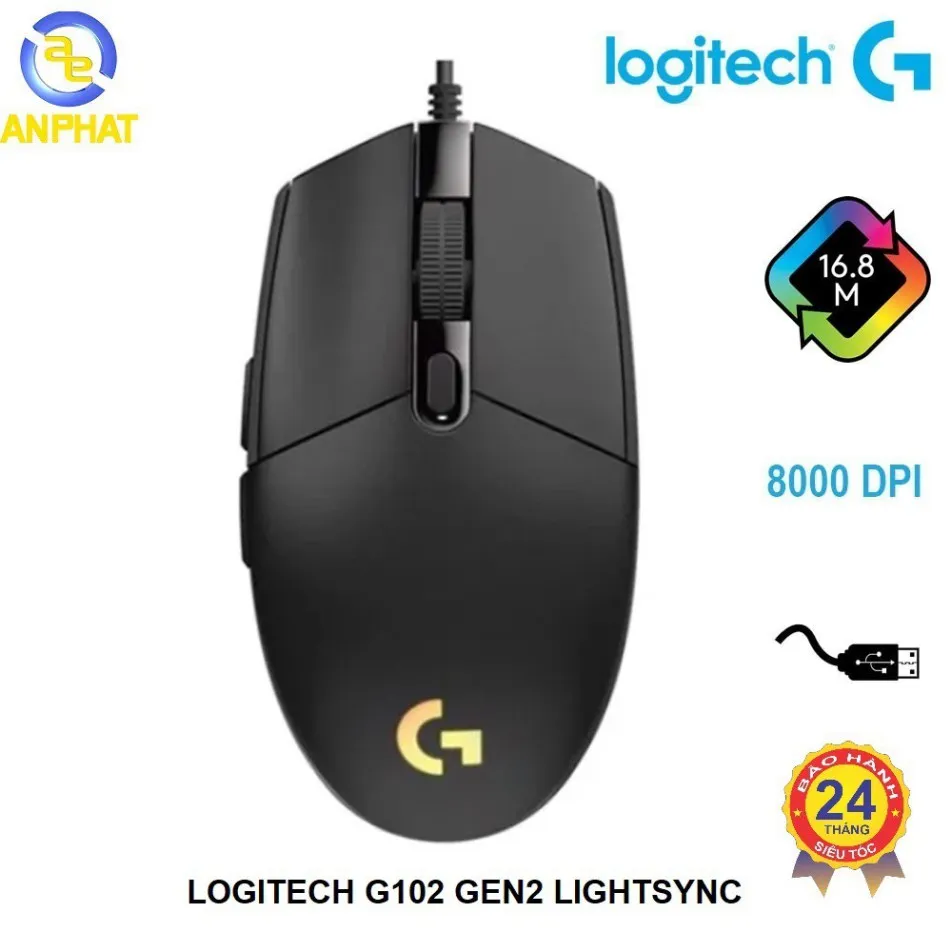 Ảnh Chuột game Logitech G102 gen 2 Lightsync LED RGB - Chính hãng BH 24 tháng 1