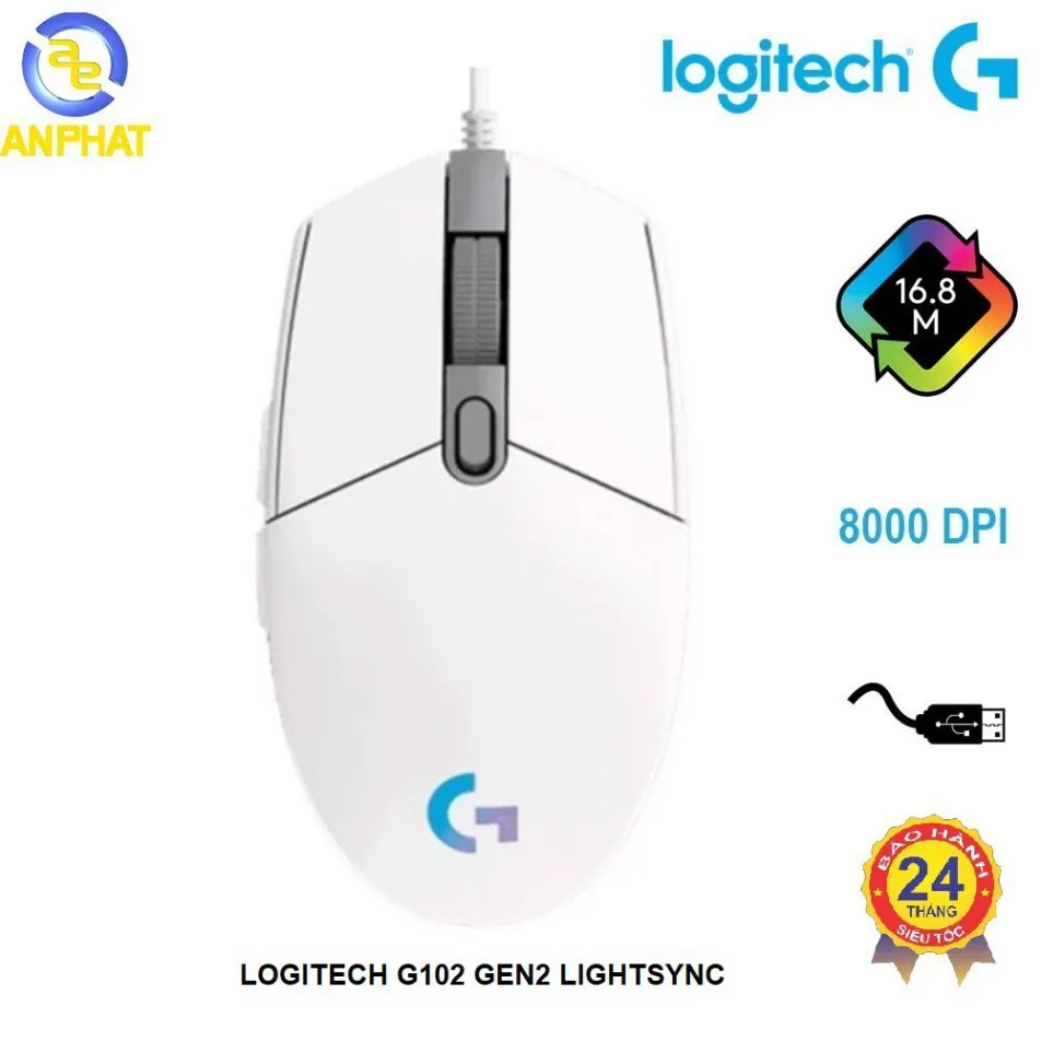 Ảnh Chuột game Logitech G102 gen 2 Lightsync LED RGB - Chính hãng BH 24 tháng 2