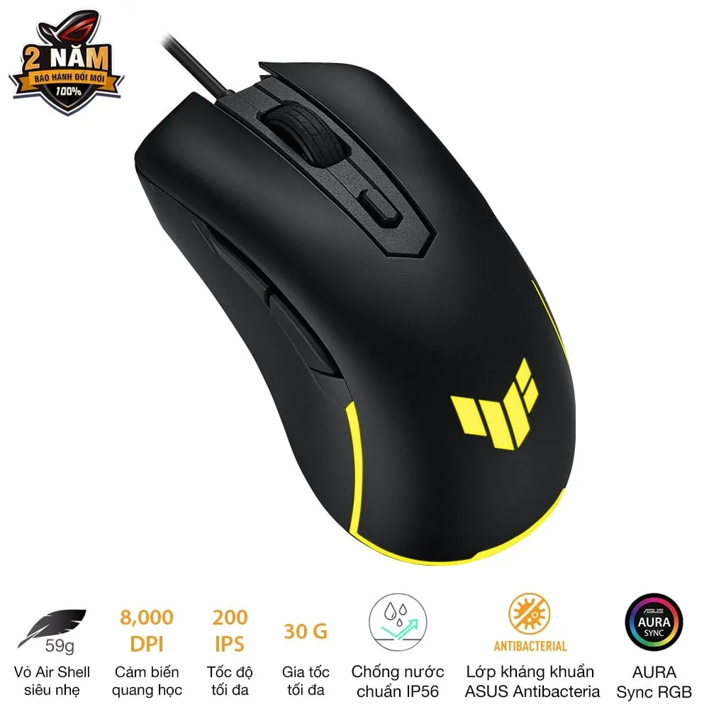 Ảnh Chuột Gaming Asus TUF M3 Gen II – Công Thái Học Ưu Việt, Cảm Biến Quang Học Chính Xác, RGB Cá Nhân Hóa 1