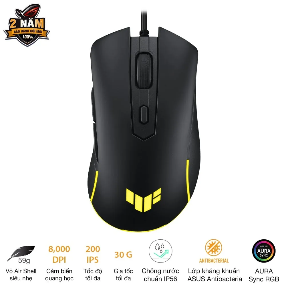 Ảnh Chuột Gaming Asus TUF M3 Gen II – Công Thái Học Ưu Việt, Cảm Biến Quang Học Chính Xác, RGB Cá Nhân Hóa 2