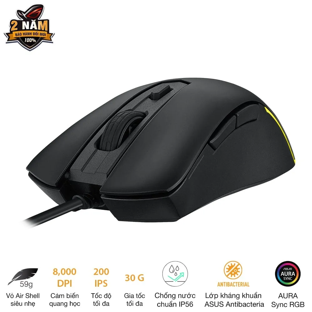 Ảnh Chuột Gaming Asus TUF M3 Gen II – Công Thái Học Ưu Việt, Cảm Biến Quang Học Chính Xác, RGB Cá Nhân Hóa 3