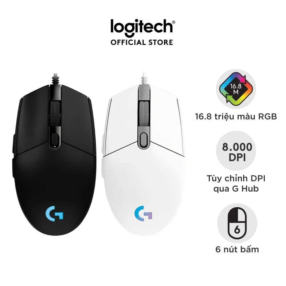 Ảnh Chuột gaming có dây Logitech G102 Lightsync - Tùy chỉnh RGB, 6 nút lập trình, nhẹ 1