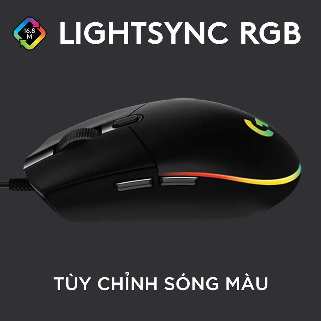 Ảnh Chuột gaming có dây Logitech G102 Lightsync - Tùy chỉnh RGB, 6 nút lập trình, nhẹ 2