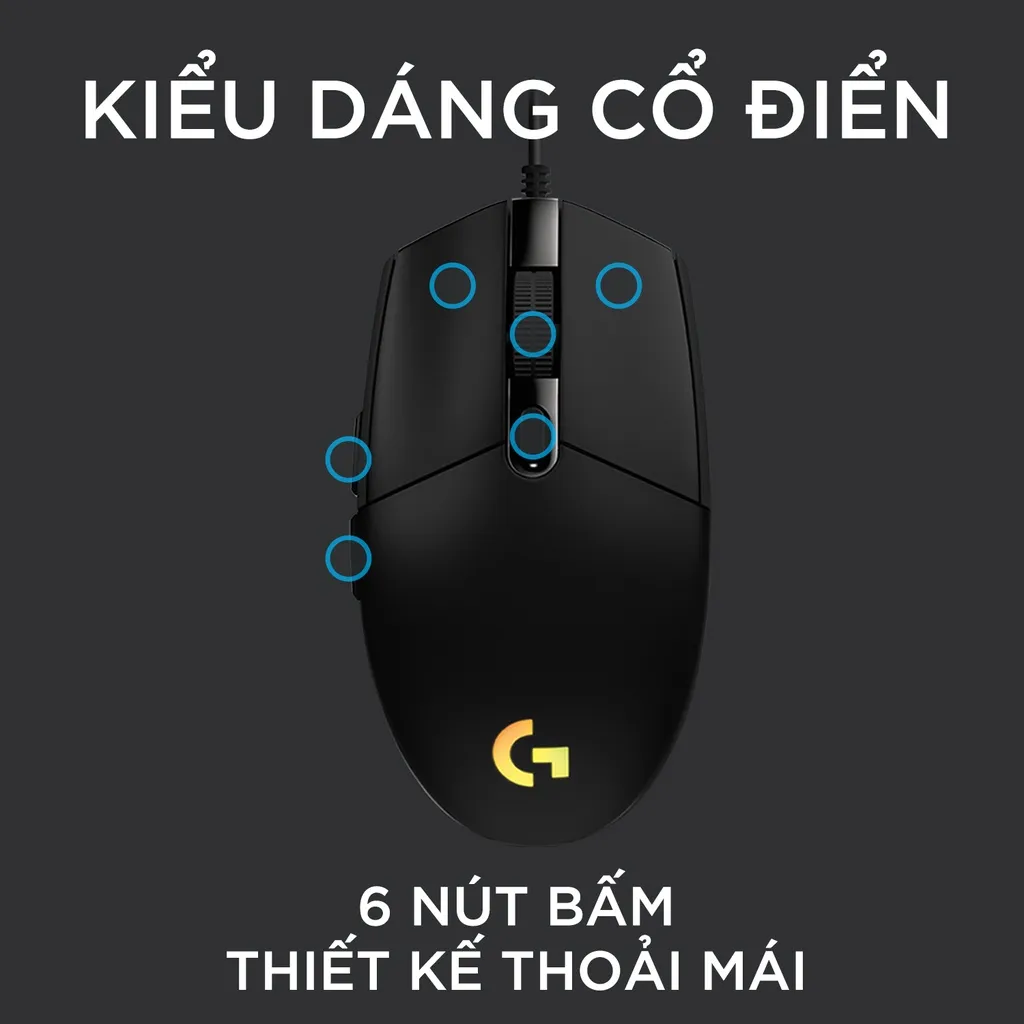 Ảnh Chuột gaming có dây Logitech G102 Lightsync - Tùy chỉnh RGB, 6 nút lập trình, nhẹ 3