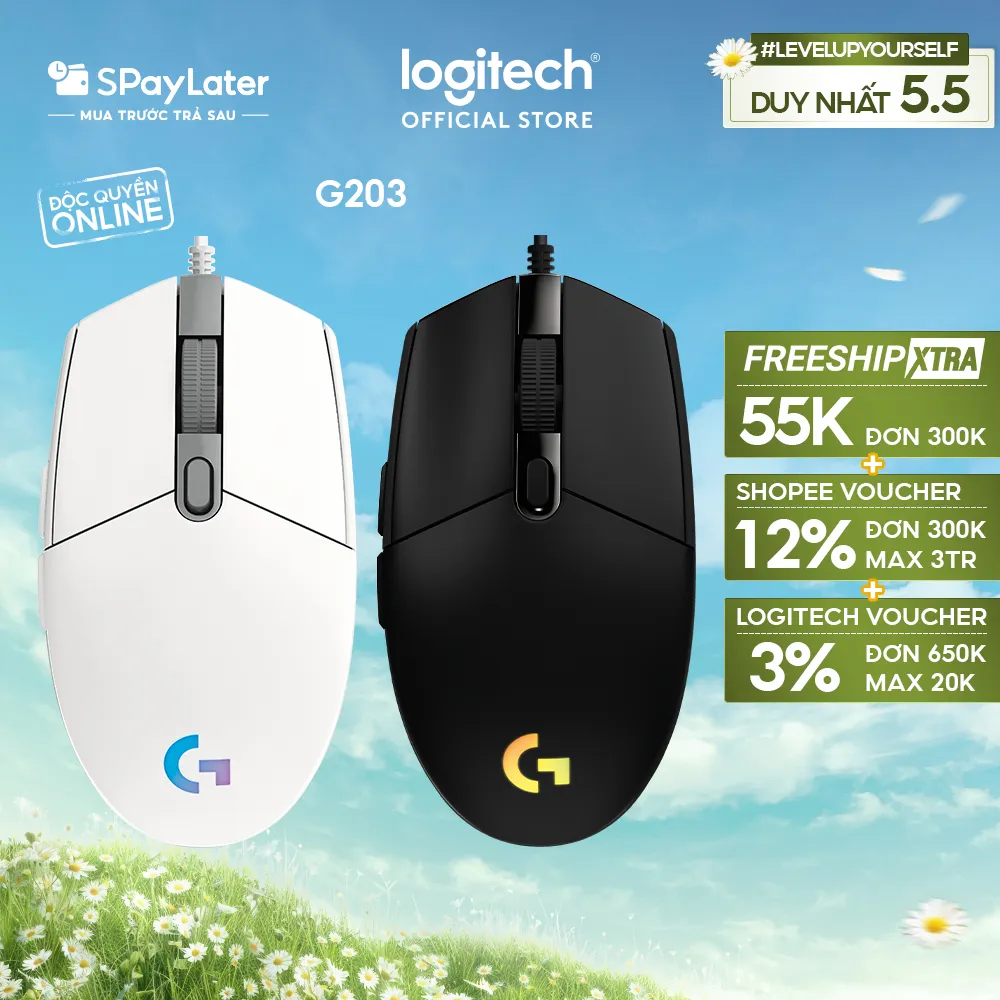 Ảnh Chuột gaming có dây Logitech G203 Lightsync - Tùy chỉnh RGB, 6 nút lập trình, nhẹ 1
