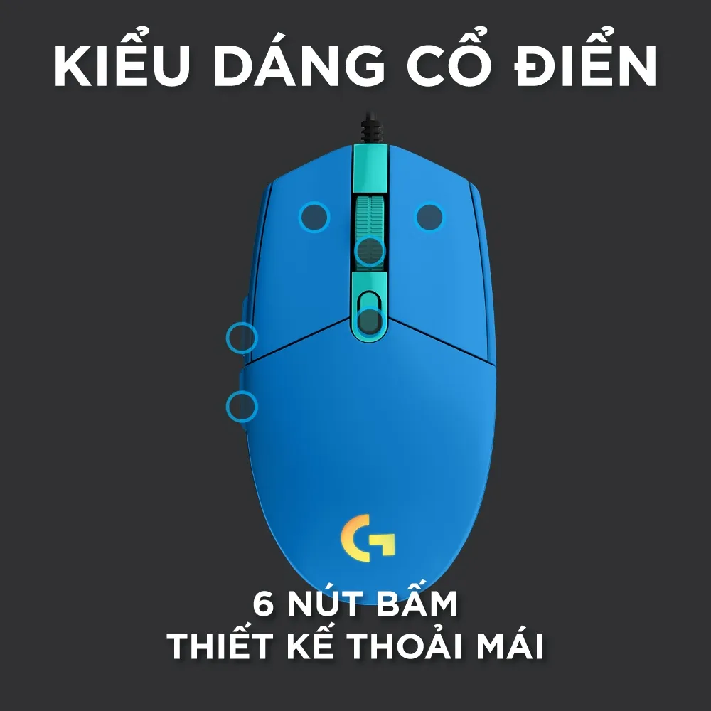 Ảnh Chuột gaming có dây Logitech G203 Lightsync - Tùy chỉnh RGB, 6 nút lập trình, nhẹ 4