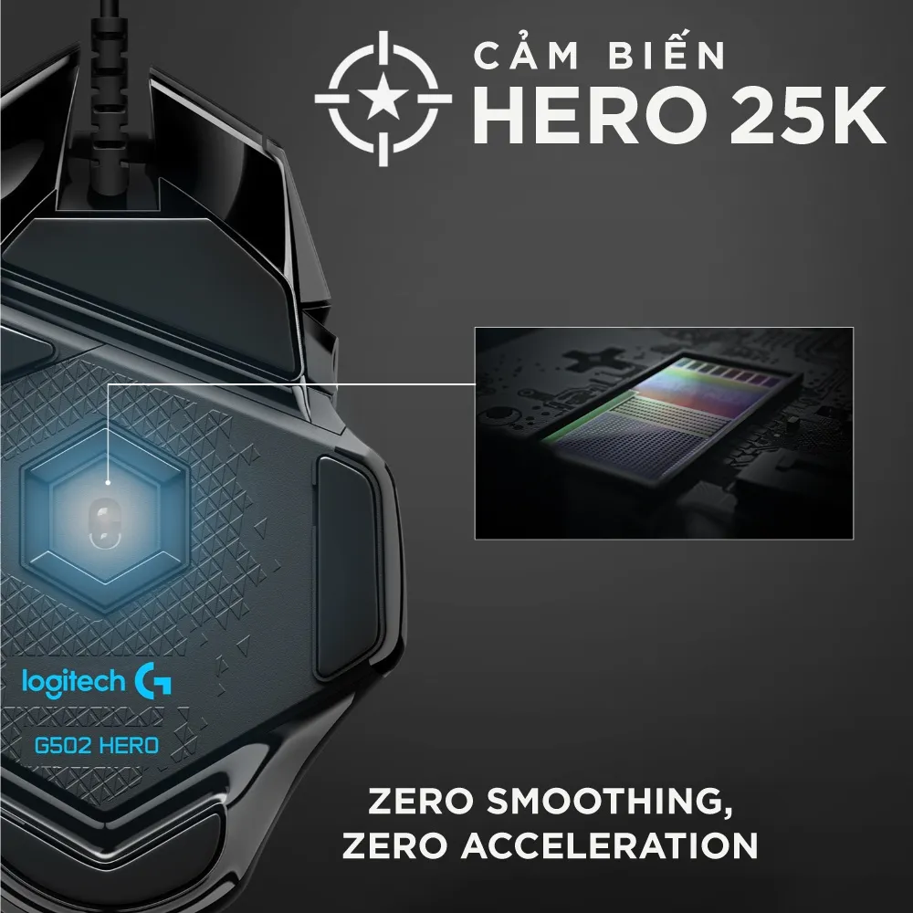 Ảnh Chuột gaming có dây Logitech G502 Hero - Cảm biến Hero 25k, RGB, 11 nút lập trình 2