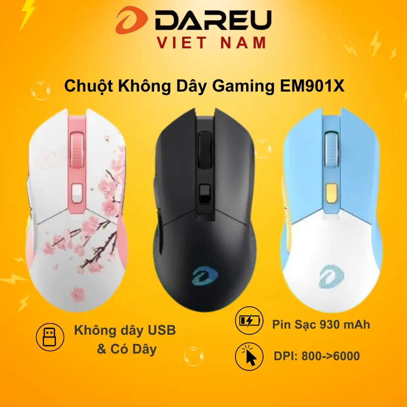 Ảnh Chuột Gaming không dây Dareu EM901X RGB - SUPERLIGHT, Kèm dock sạc 1