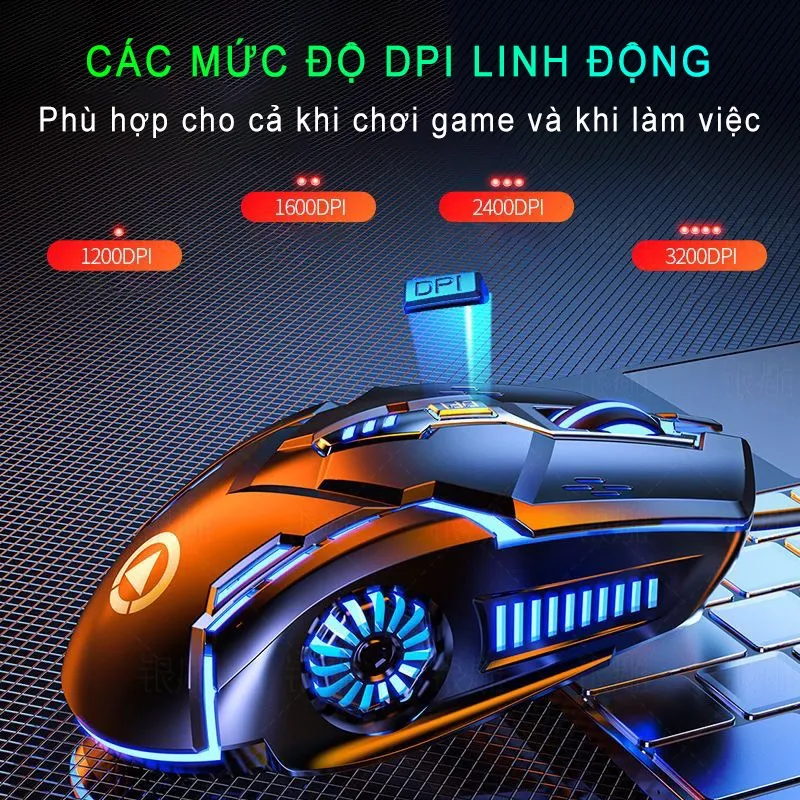 Ảnh Chuột gaming máy tính có dây game thủ SIDOTECH YINDIAO G5 3200DPI / Chế độ LED 7 màu / 6 nút bấm - Hàng Chính Hãng 4