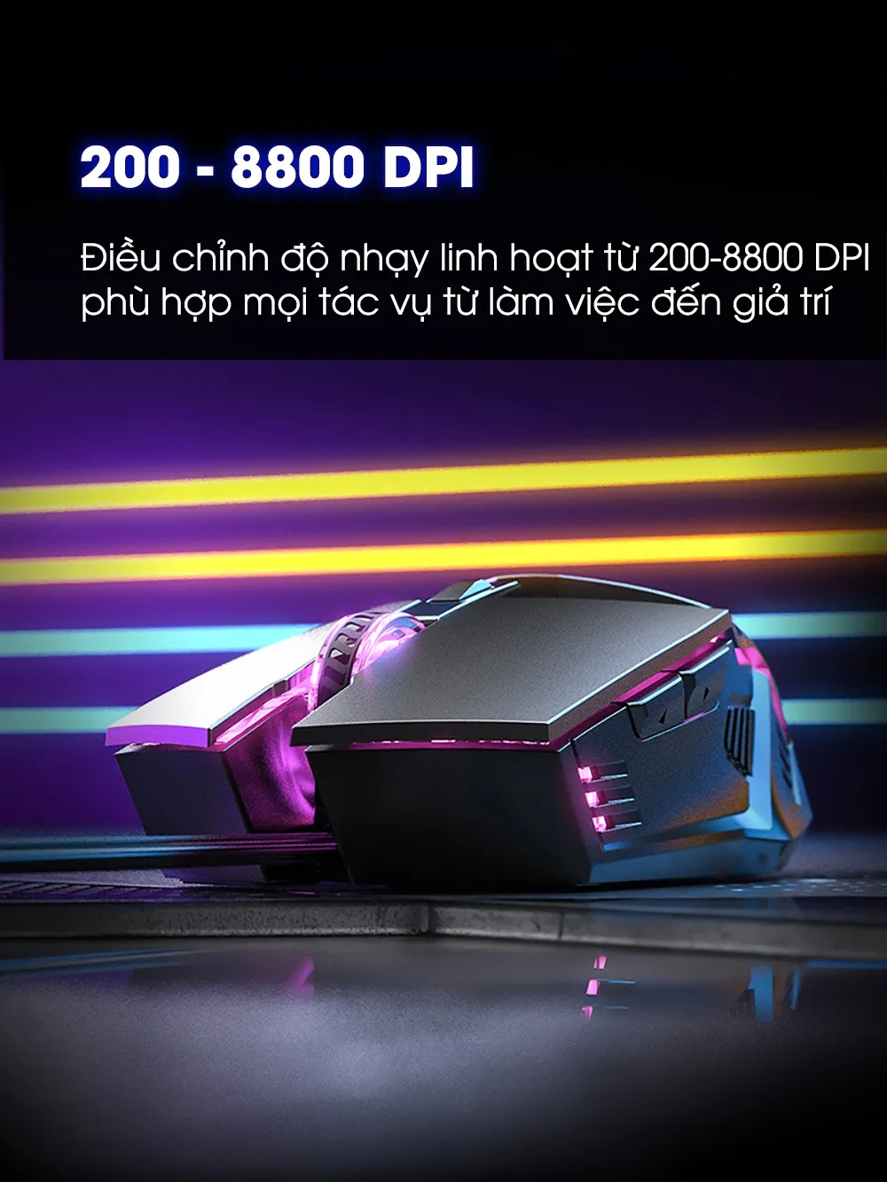 Ảnh Chuột gaming máy tính SIDOTECH W2 có dây silent 7 nút bấm chống ồn có app led macro cho game thủ 3