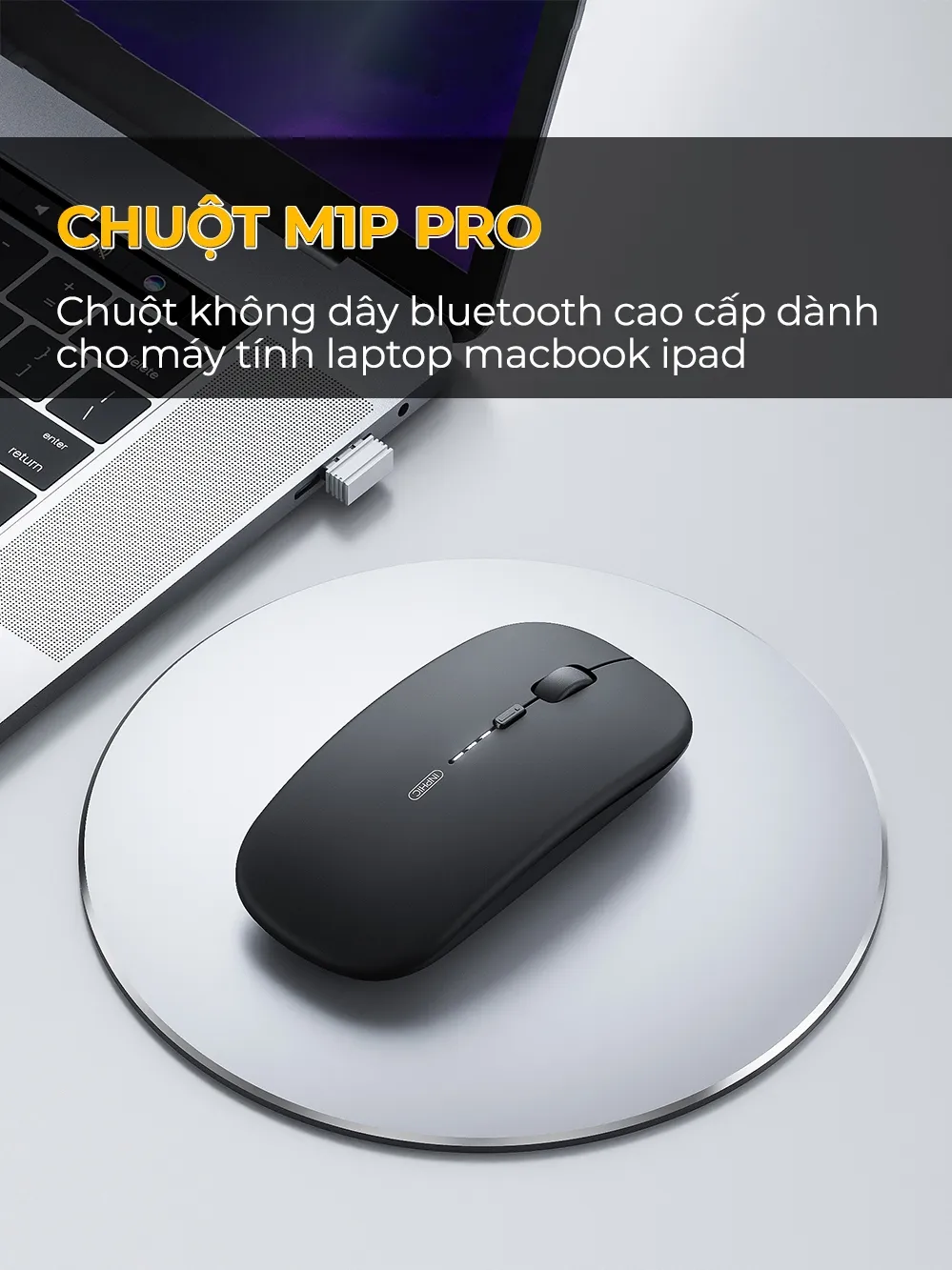 Ảnh Chuột không dây bluetooth SIDOTECH M1PRO pin sạc silent chống ồn led hiện pin laptop macbook ipad pc 2