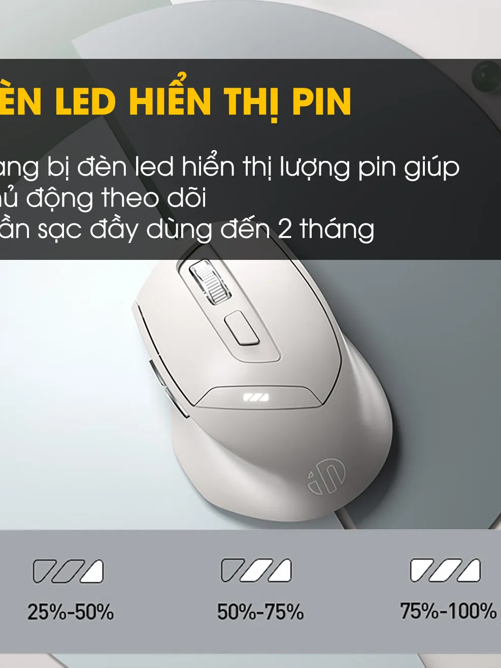 Ảnh Chuột không dây bluetooth sạc pin SIDOTECH DR6 tắt âm silent 6 nút bấm đèn led báo pin công thái học cho laptop máy tính 3