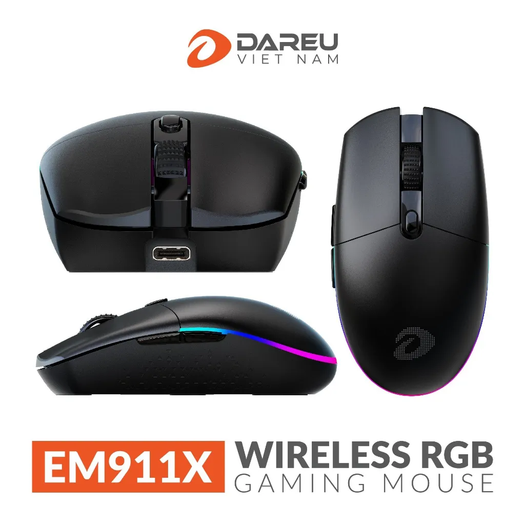 Ảnh Chuột không dây DAREU EM911X Gaming (RGB, Lightweight: 72g) 2