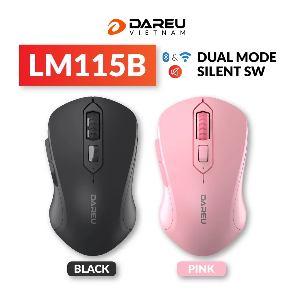 Ảnh Chuột không dây Dareu LM115B Bluetooth 5.0 + Wireless 2.4GHz ( Silent Switch ) 3