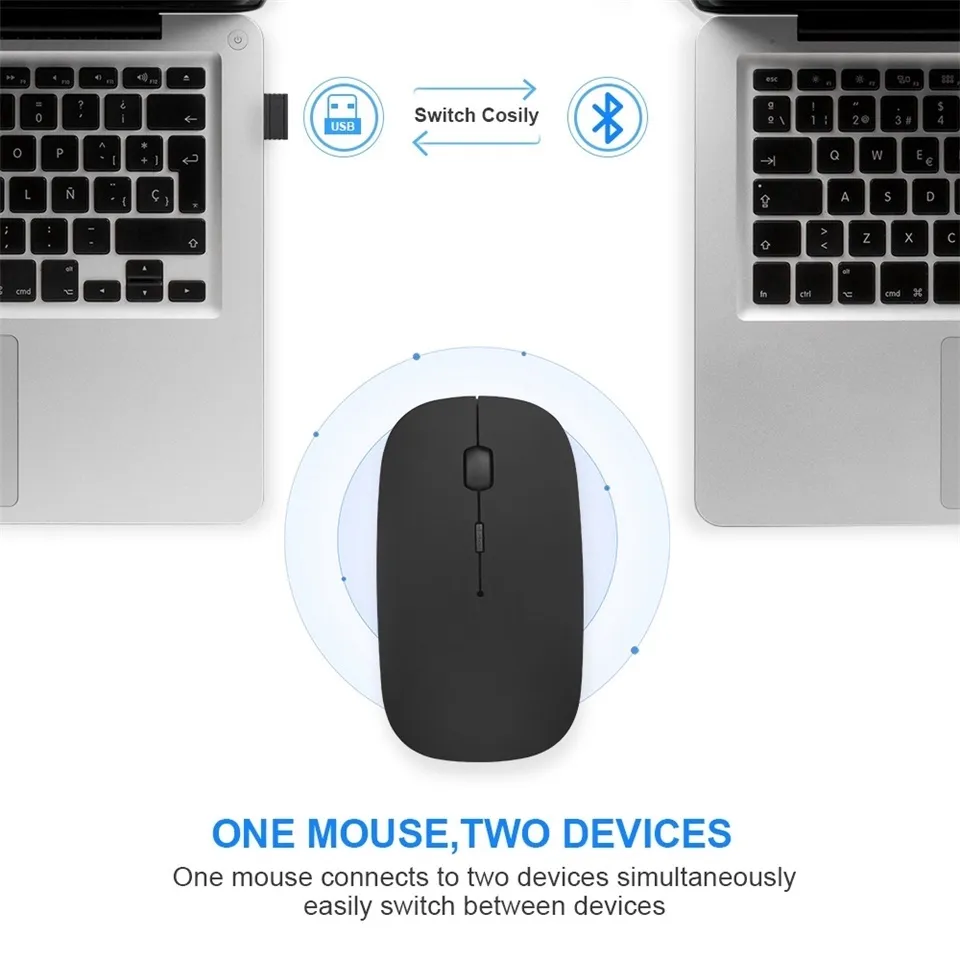 Ảnh Chuột Không Dây g608 usb Wireless 2.4ghz Bluetooth compact 2024Cho pc / laptop 1