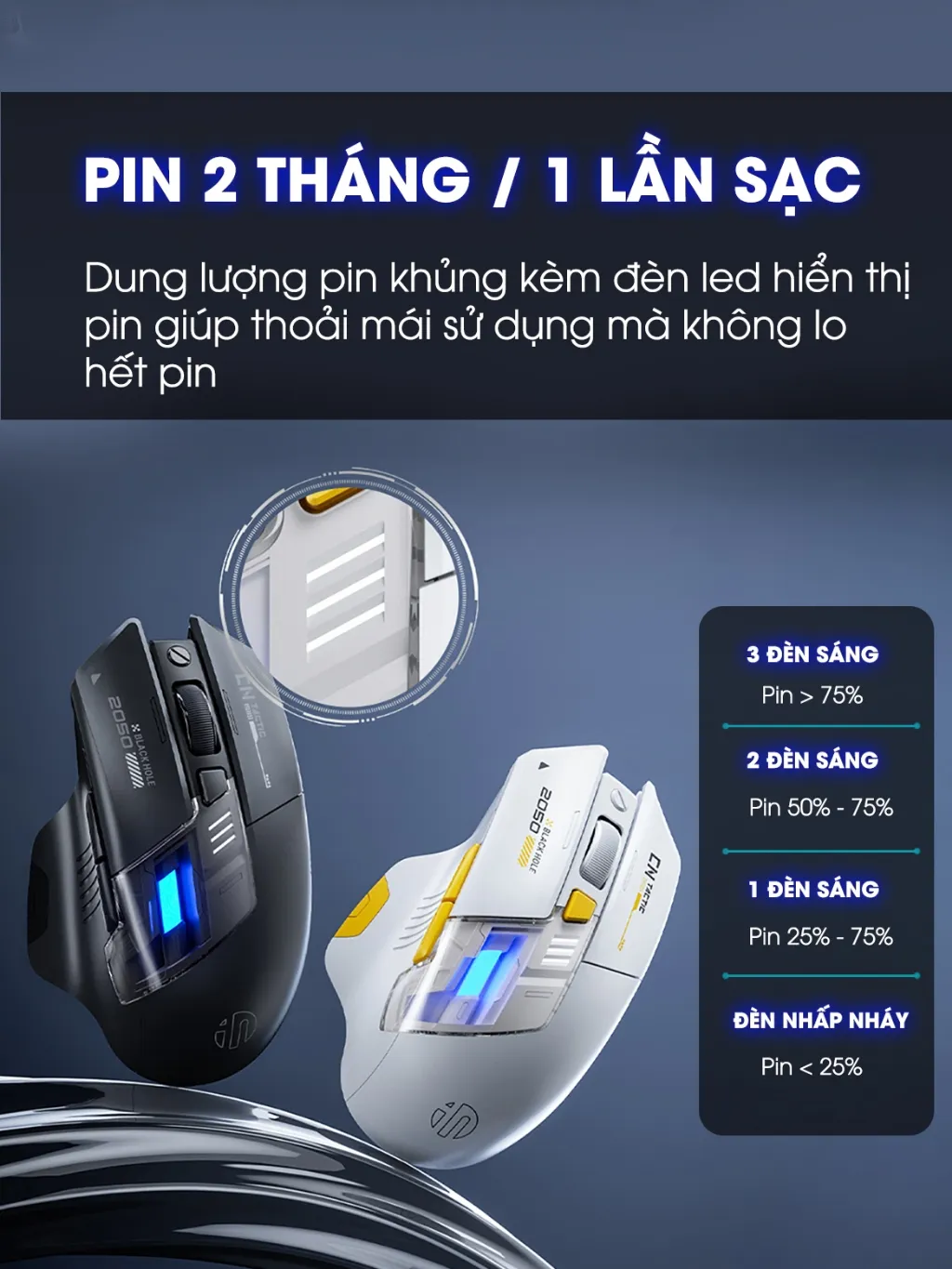 Ảnh Chuột không dây gaming SIDOTECH A9PRO bluetooth silent chống ồn pin sạc 6 nút bấm led RGB 5 mức DPI 3