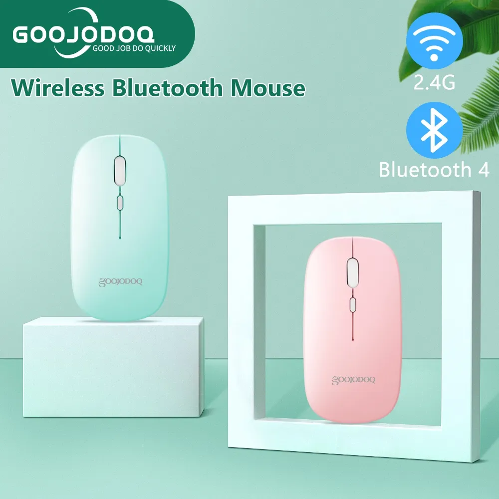 Ảnh Chuột không dây GOOJODOQ bluetooth 2.4Ghz 2 trong 1 chất lượng cao thích hợp cho ipad 2