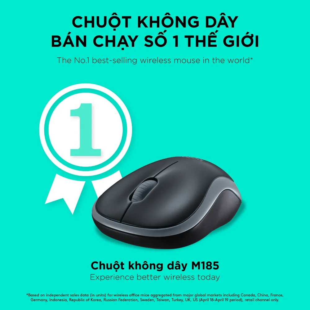 Ảnh Chuột không dây Logitech B175 - USB 2.4Ghz, pin 1 năm, nhỏ gọn, thuận cả 2 tay, phù hợp PC/Laptop 2