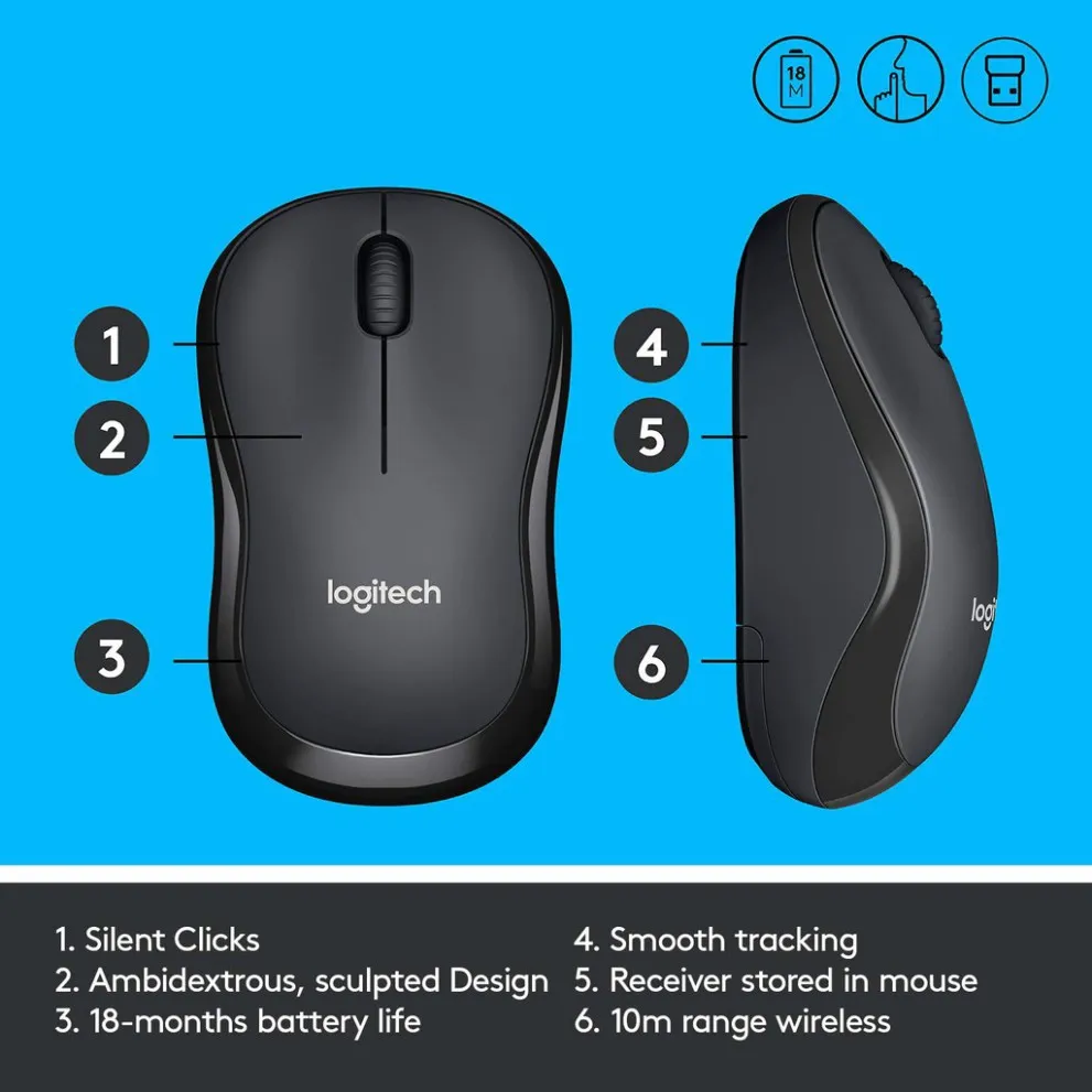 Ảnh Chuột không dây Logitech M221 / M241 (Silent Mouse) - Bảo hành 12 tháng 2