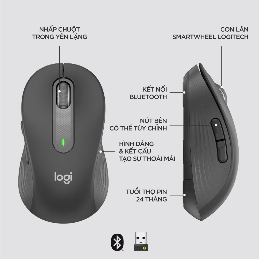 Ảnh Chuột không dây Logitech M650 / M650L Signature - Hàng chính hãng - BH 24 tháng 1
