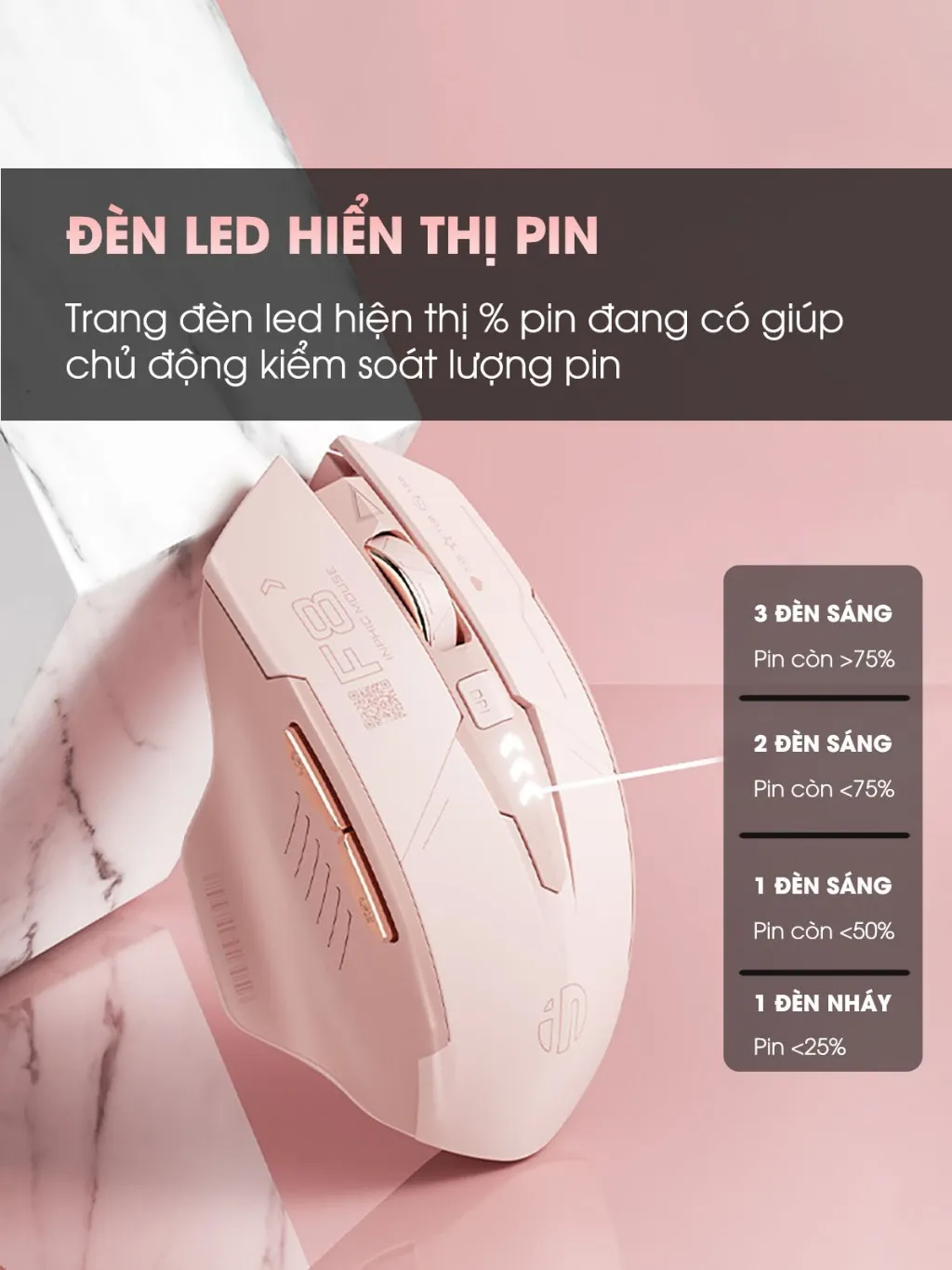 Ảnh Chuột không dây pin sạc SIDOTECH F8 trà sữa cute gaming silent chống ồn ko dây bluetooth  wireless 2.4G laptop máy tính 3
