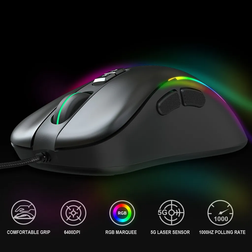 Ảnh Chuột máy tính chơi game ZTU Smart GM20 bản có dây DPI 7200 thiết kế công thái học phù hợp cả gaming và văn phòng 3