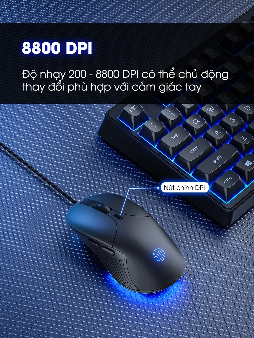 Ảnh Chuột máy tính có dây SIDOTECH B2 gaming silent tắt âm 6 nút bấm 8800 DPI có app laptop pc chơi game làm việc 4