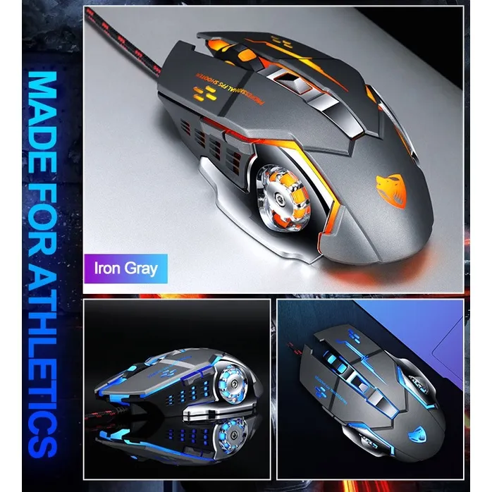 Ảnh Chuột máy tính có dây văn phòng gaming ZTU Smart V6 led RGB giá rẻ DPI 3600 chơi game cho laptop PC 4