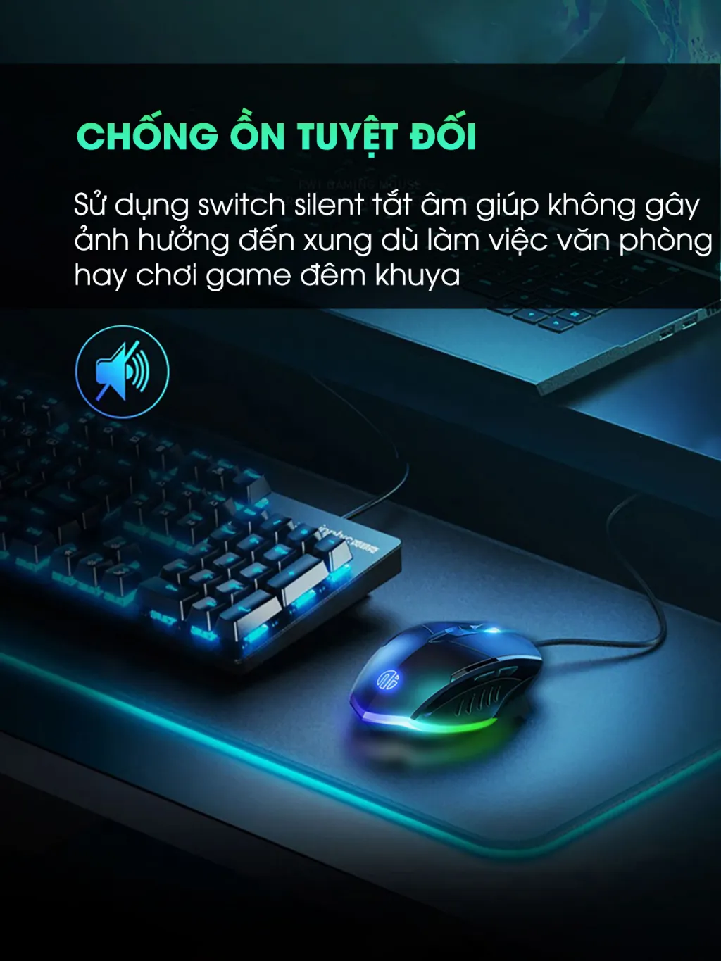 Ảnh Chuột máy tính gaming chơi game SIDOTECH Inphic P1W bản có dây và không dây tắt âm silent 7200 DPI Led RGB - Chính hãng 4