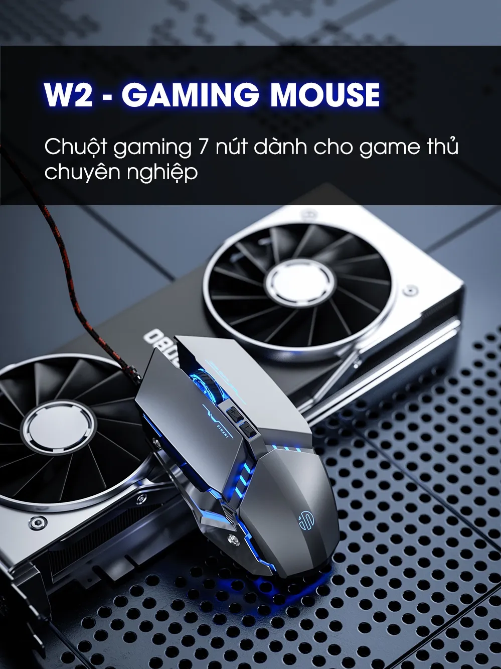 Ảnh Chuột máy tính gaming SIDOTECH W2PRO có dây silent chống ồn 7 nút bấm 8800 DPI có app laptop pc 1