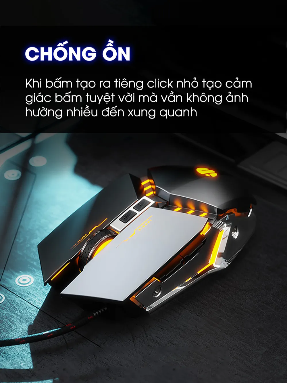 Ảnh Chuột máy tính gaming SIDOTECH W2PRO có dây silent chống ồn 7 nút bấm 8800 DPI có app laptop pc 3