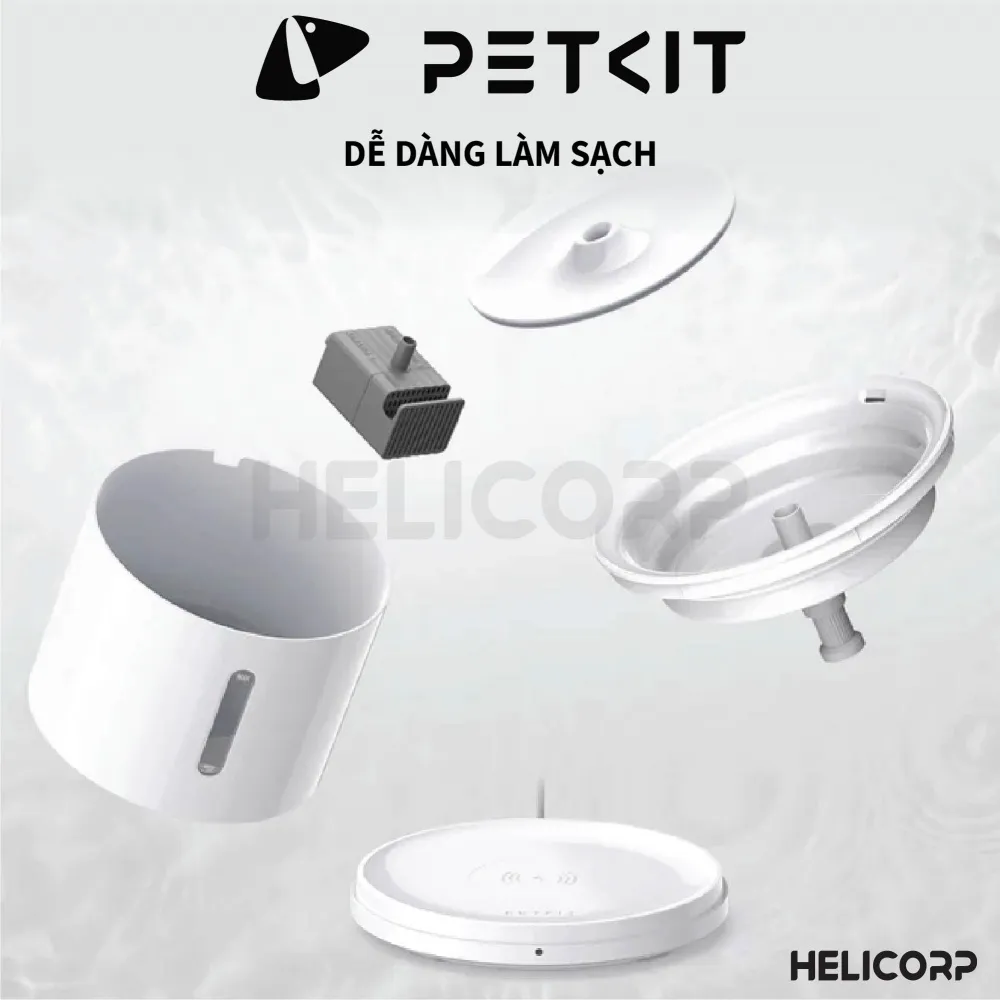 Ảnh [Có App] Máy Lọc Nước Cho Chó Mèo Bơm Không Dây PETKIT Solo 2 - HeLiPet 3