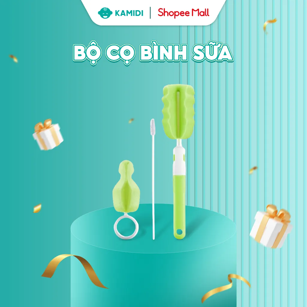 Ảnh Cọ Bình Sữa Kamidi 3 Chi Tiết Vệ Sinh Bình Sữa Màu Ngẫu Nhiên 1