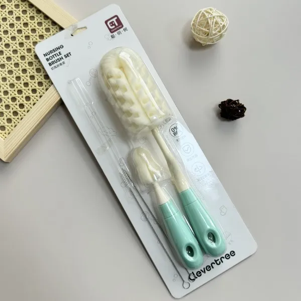 Ảnh Cọ bình sữa núm ti Silicon, mút cao cấp gồm 4 chi tiết có tay cầm xoay 360 độ dùng cho mọi loại bình 3