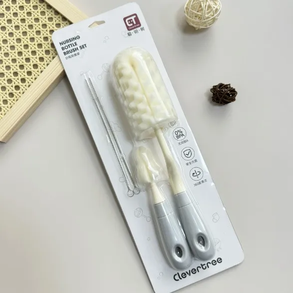 Ảnh Cọ bình sữa núm ti Silicon, mút cao cấp gồm 4 chi tiết có tay cầm xoay 360 độ dùng cho mọi loại bình 4
