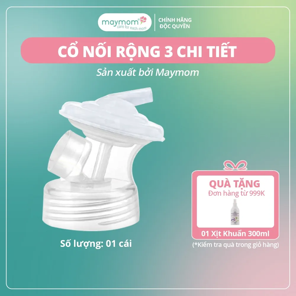 Cổ Nối Máy Hút Sữa Maymom Cổ Rộng 3 Chi Tiết Tương Thích Spectra, Avent, Fatz | An Toàn & Chính Hãng