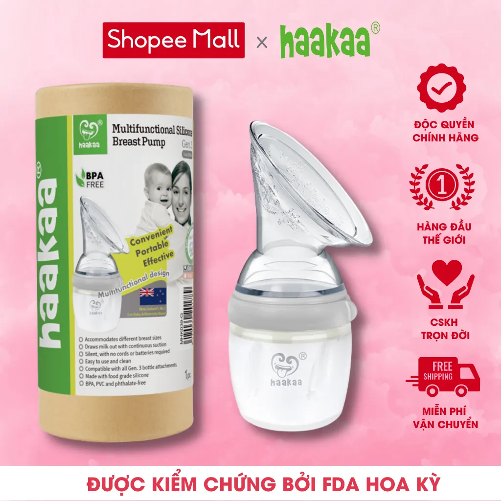 Ảnh Cốc hứng sữa Gen.3 Haakaa, New Zealand. Dễ dàng chuyển đổi bình sữa, bình uống nước. Chất liệu silicone cao cấp, an toàn 3