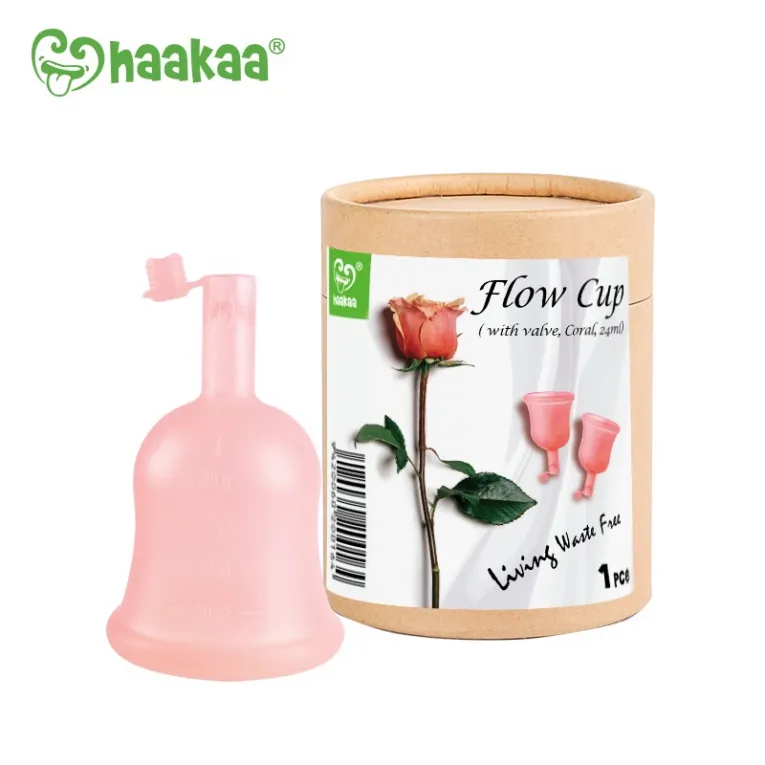 Ảnh Cốc Nguyệt San Cao Cấp Có Van FlowCup Haakaa, 100% silicone y tế cao cấp, Dung tích 18ml/24ml 2