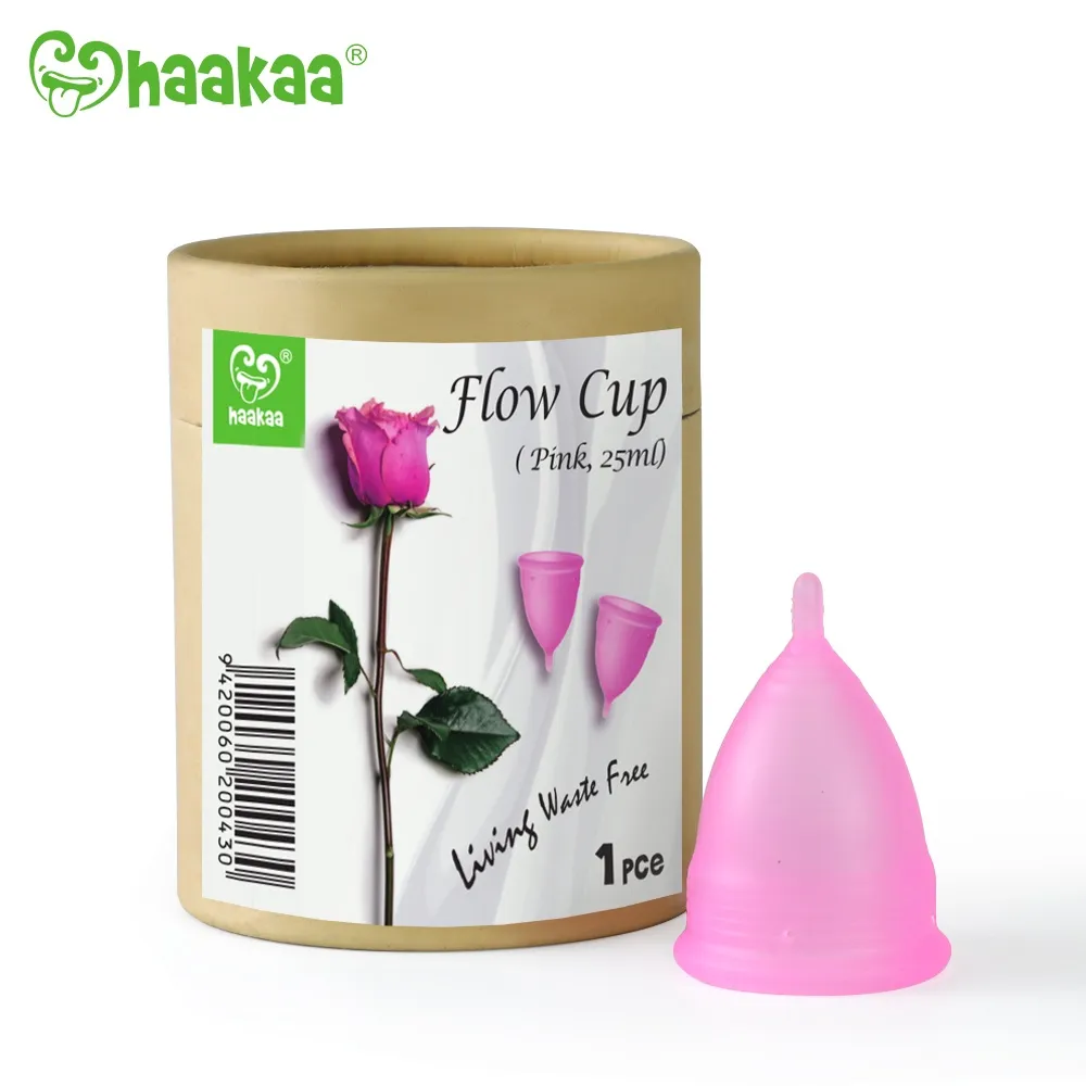 Ảnh Cốc nguyệt san cao cấp thân ngắn Flowcup Haakaa. Chất liệu silicone cao cấp, an toàn 2