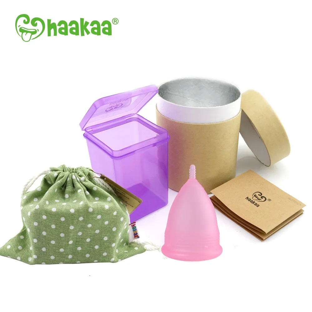 Ảnh Cốc nguyệt san cao cấp thân ngắn Flowcup Haakaa. Chất liệu silicone cao cấp, an toàn 3