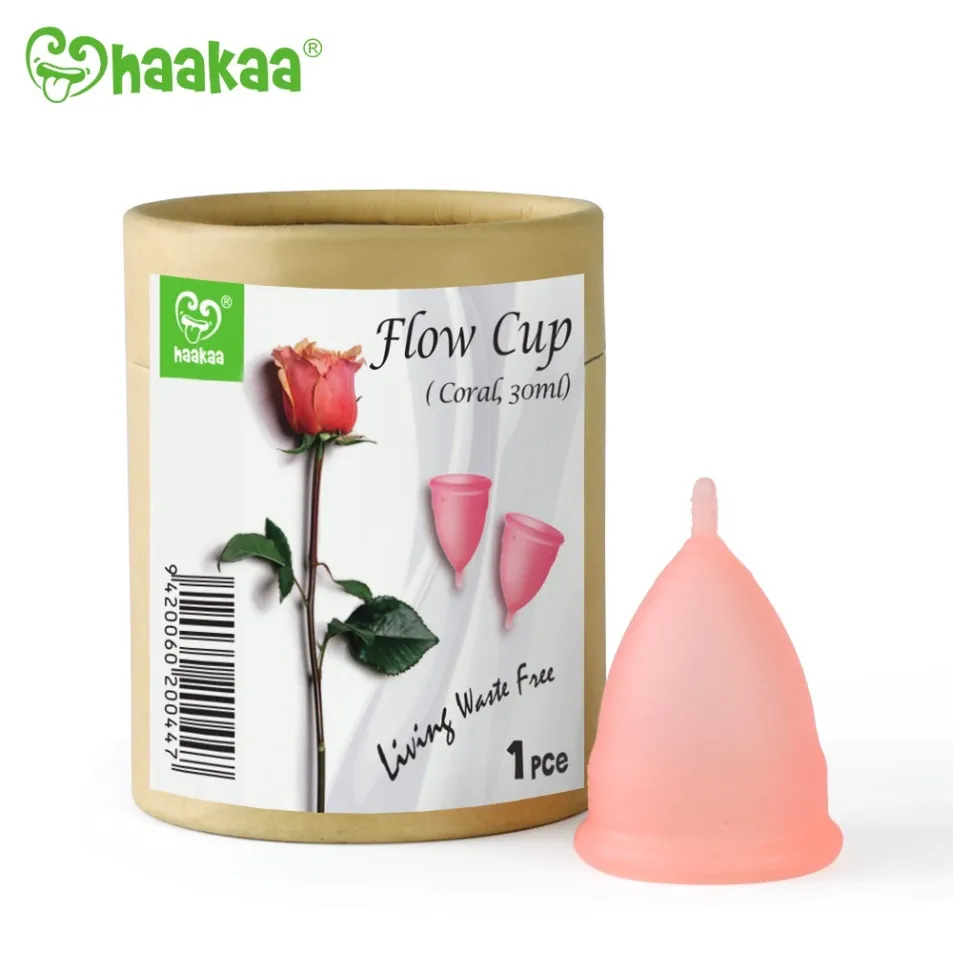 Ảnh Cốc nguyệt san cao cấp thân ngắn Flowcup Haakaa. Chất liệu silicone cao cấp, an toàn 4