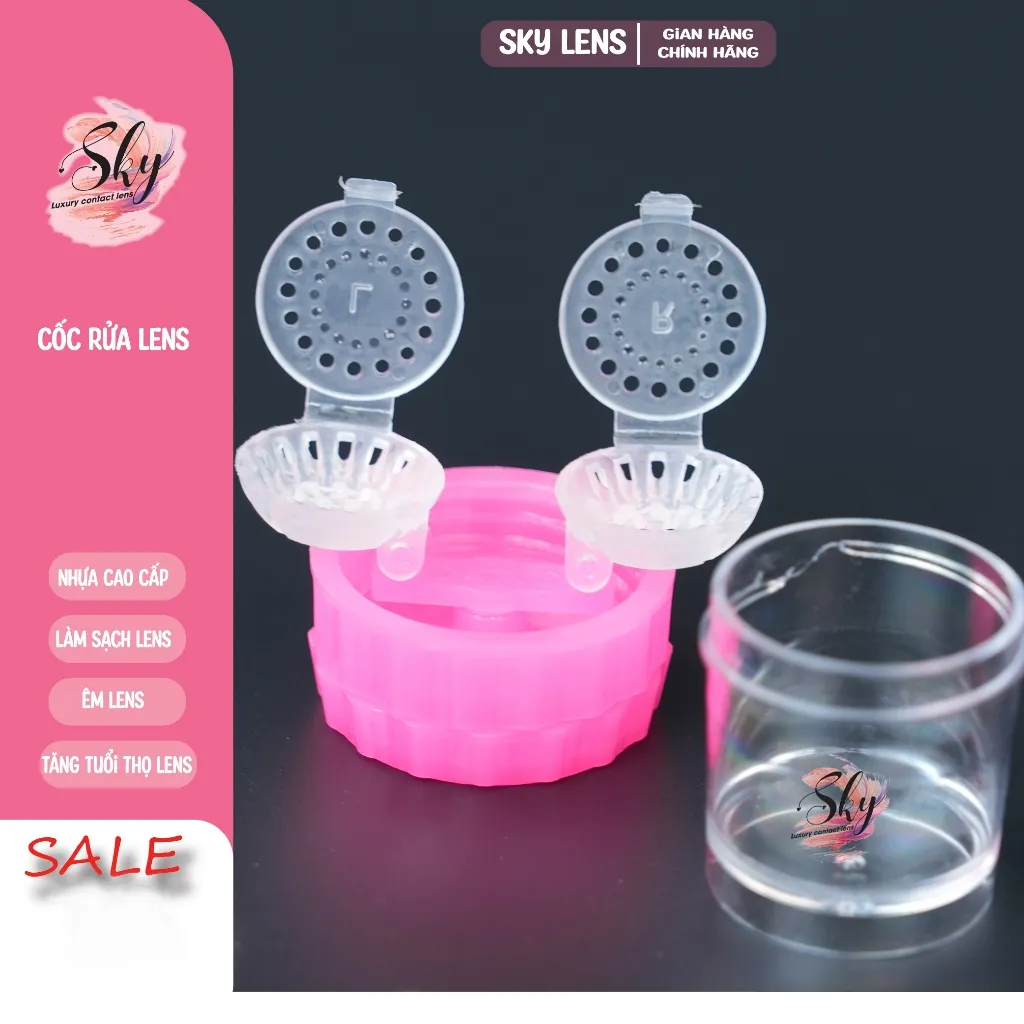 Ảnh Cốc rửa lens Sky contact lens| Ảnh thật+ Video hướng dẫn Sử Dụng 1