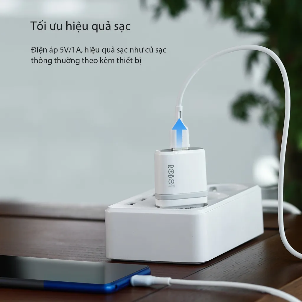 Ảnh Cốc Sạc 1 Cổng USB ROBOT RT-K7 Thiết Kế Nhỏ Gọn Kèm Cáp Micro 1m Hàng Chính Hãng Bảo Hành 12 Tháng 1 Đổi 1 4