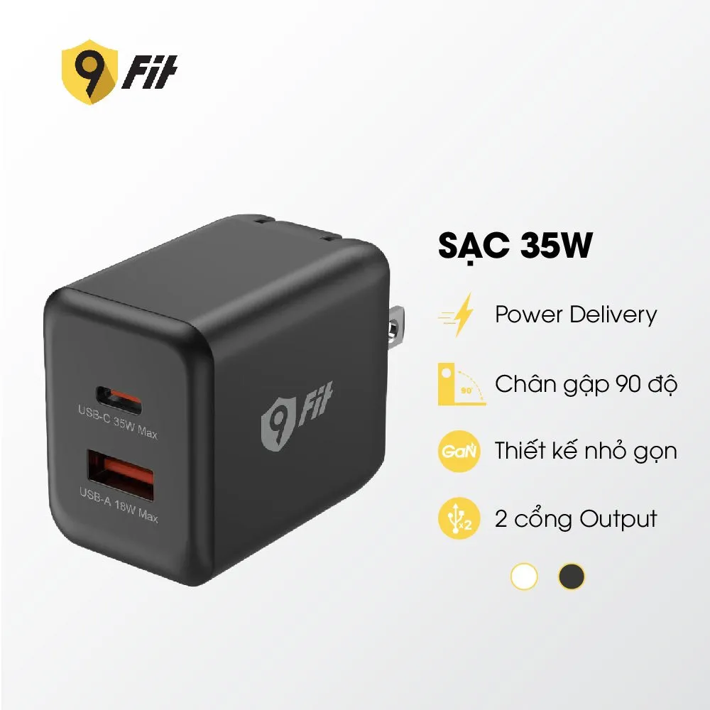 Ảnh Cốc sạc nhanh 9FIT 35W 1A + 1C công nghệ GaN 1